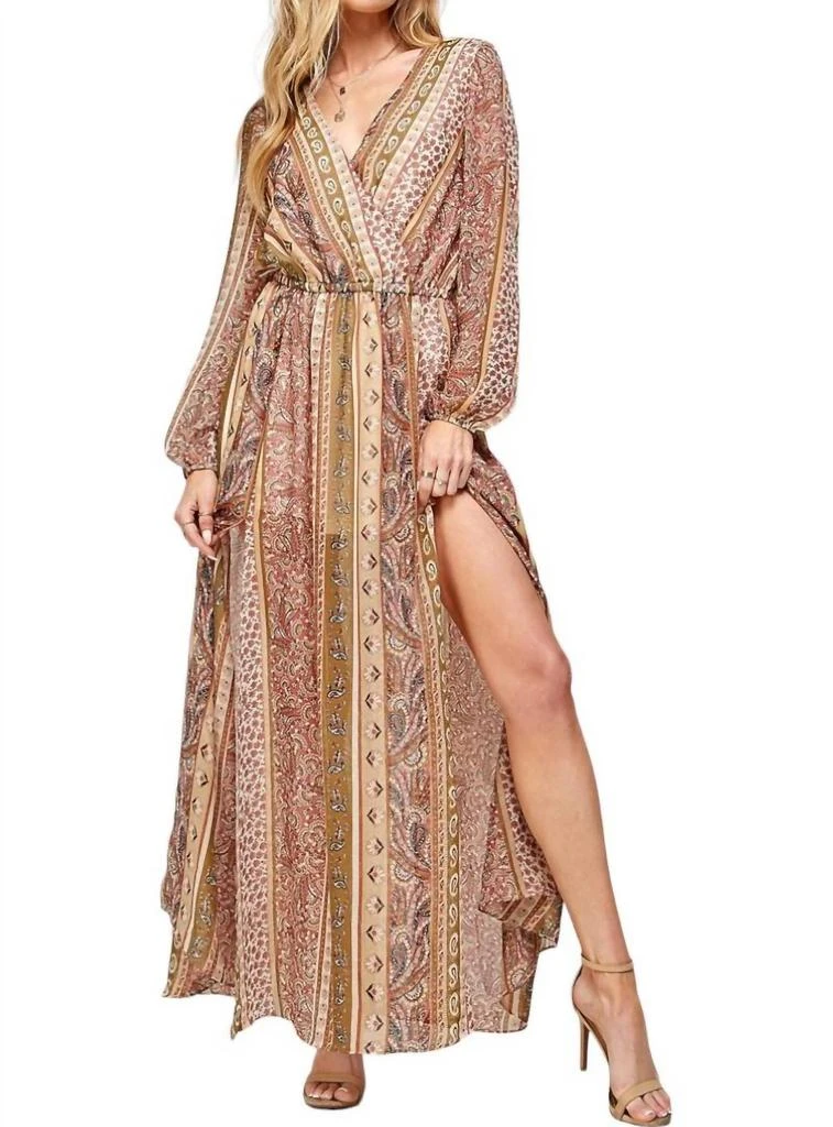Sweet Lemon In Awe Maxi Dress In Multicolor 1
