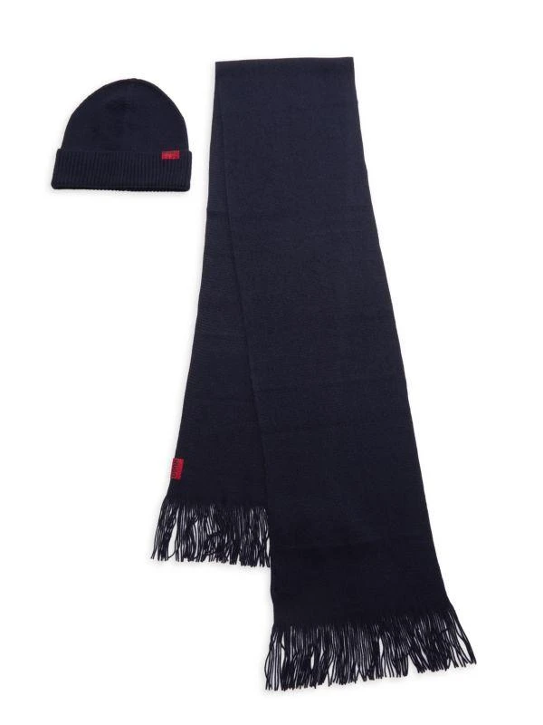 Hugo Boss 2-Piece Scarf & Beanie Set 1