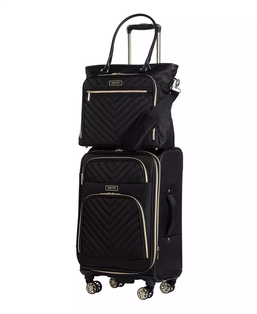 Kenneth Cole Chelsea Softside Chevron Expandable 2pc 20" Carry-On Luggage + Matching 15" Laptop Tote Set 2