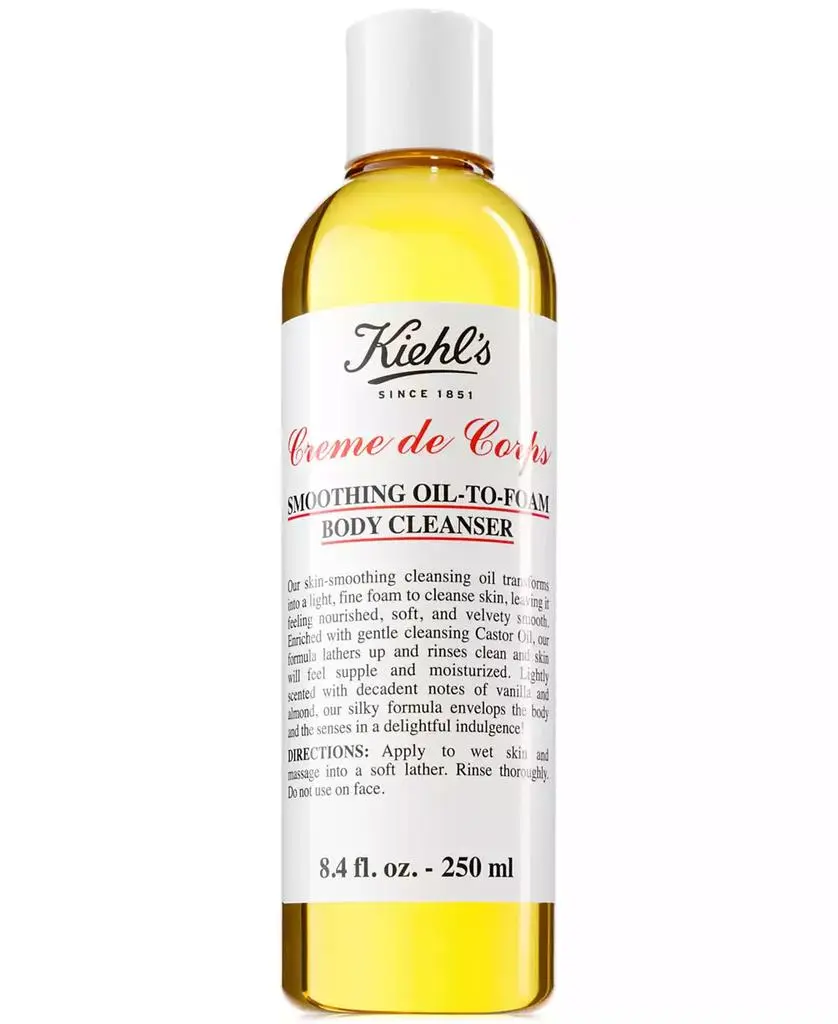 Kiehl's Creme de Corps Smoothing Oil-To-Foam Body Cleanser, 8.4-oz.