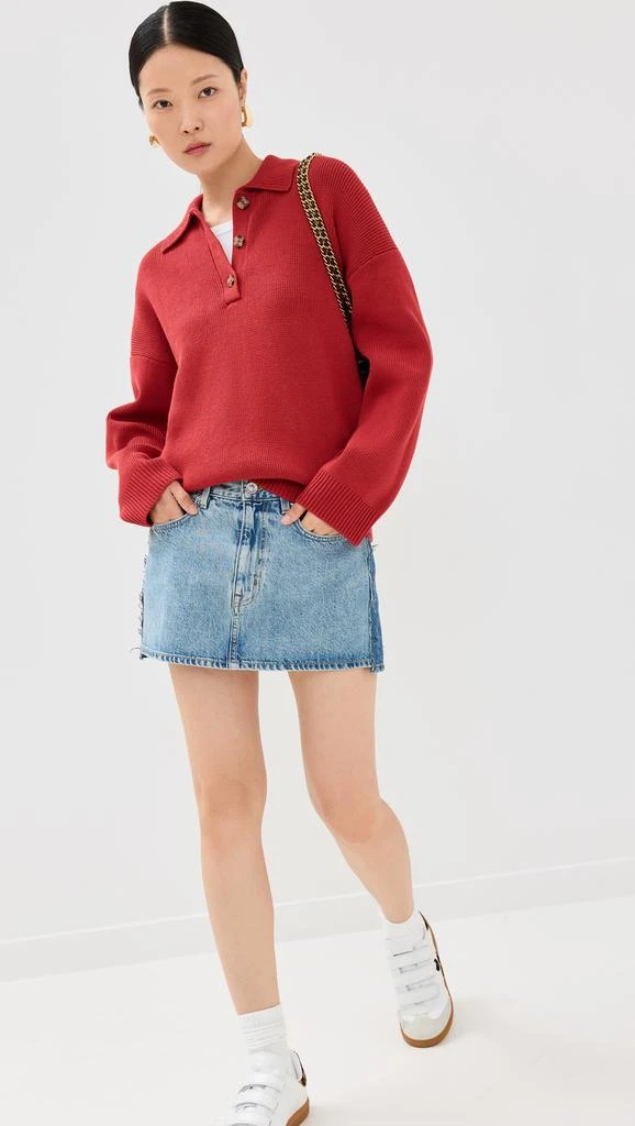 Reformation Brooklyn Cotton Polo Sweater 4