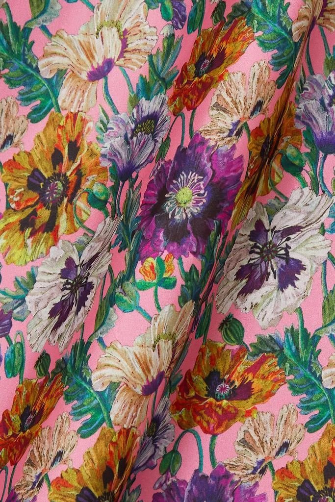 LES RÊVERIES Open-back floral-print satin midi dress 4