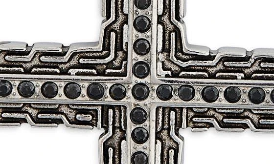 Nordstrom Men's Jet CZ Pavé Cross Pendant Necklace 3