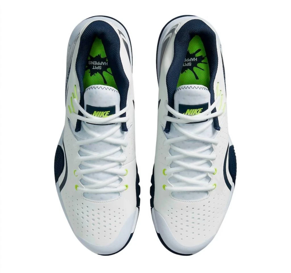 NIKE Men's Court Tech Challenge 20 Tennis Sneakers In College Navy Lime White 3