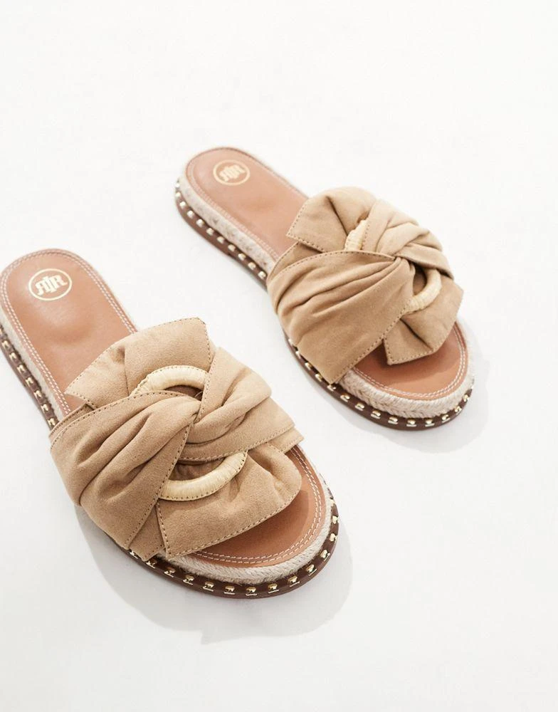 River Island River Island twisted flat sandal in beige 4