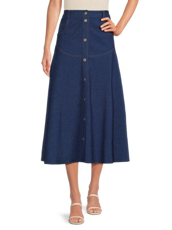 AREA Helena Denim Midi Skirt 1