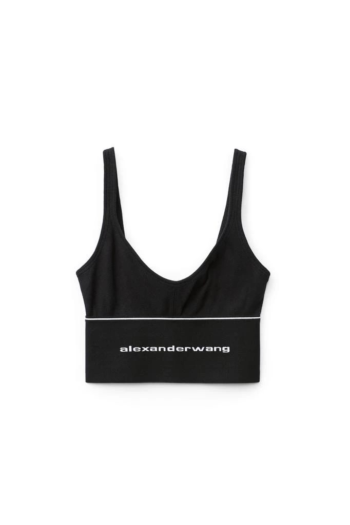 Alexander Wang LOGO ELASTIC BRA IN RIBBED JERSEY 6