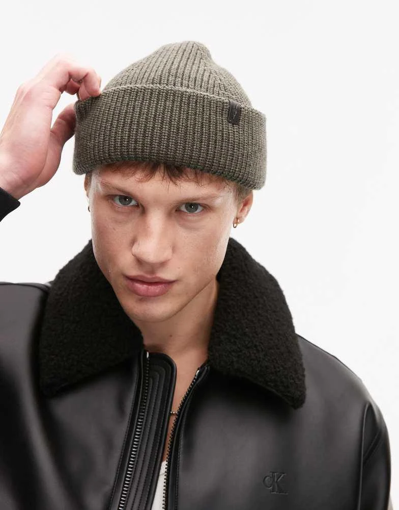 ALL SAINTS AllSaints Merino wool fisherman beanie in green  display picture 1