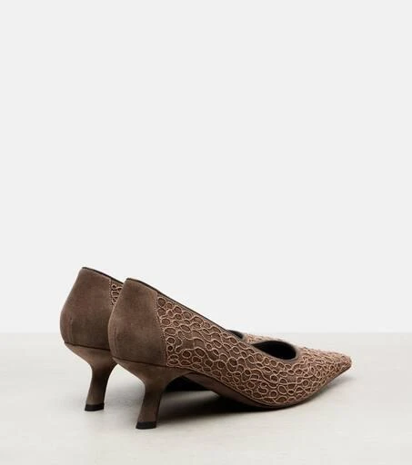 Brunello Cucinelli Embellished suede pumps 2