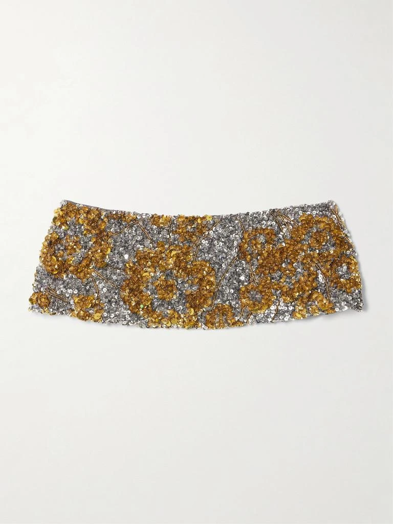 Dries Van Noten Embellished Tulle And Satin Belt