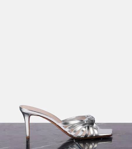 Gianvito Rossi Vyna 70 metallic leather mules 4