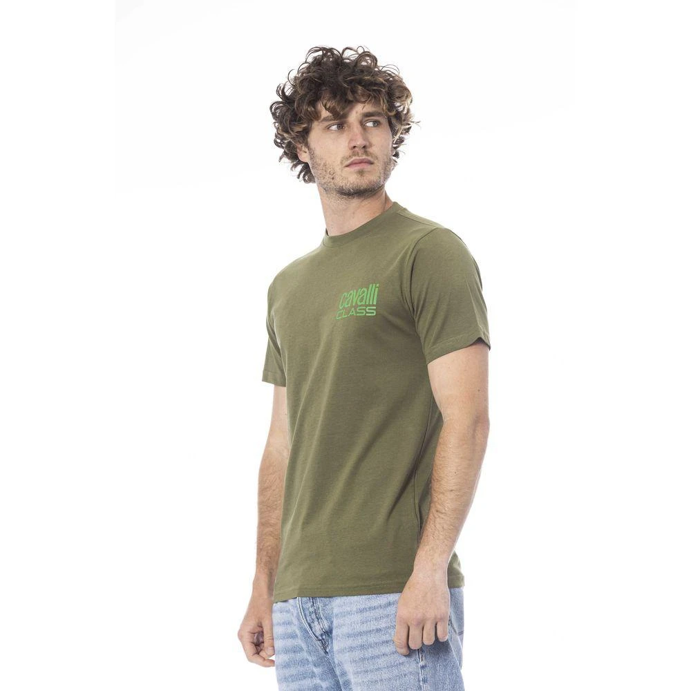 cavalli CLASS Green Cotton T-Shirt 2