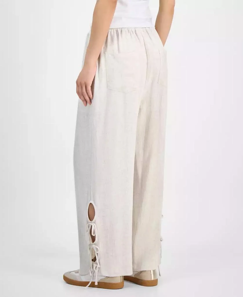 And Now This Petite Linen-Blend Hem-Cutout Side-Tie Wide Leg Pants, Exclusively at Macy's 4