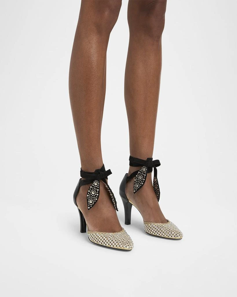 Valentino Crystal Foliage Mesh Pumps 2