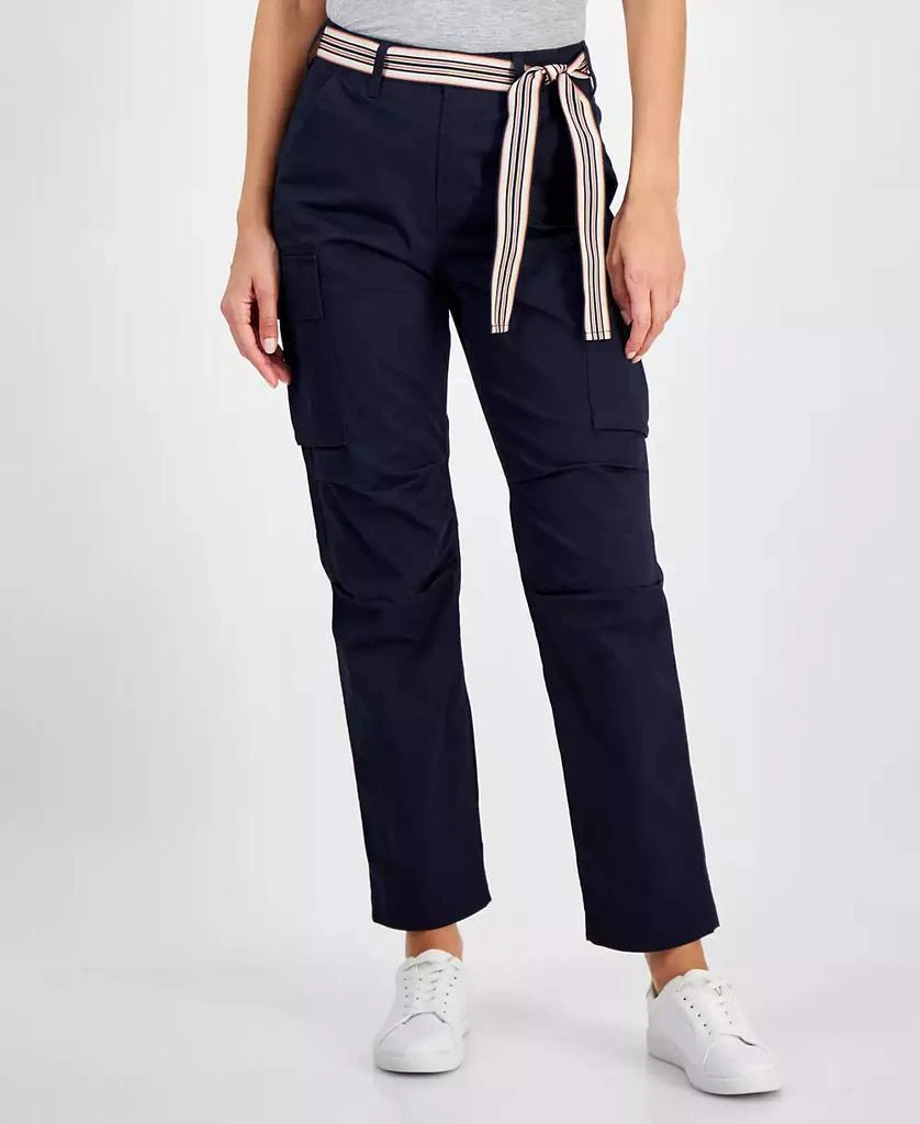 Nautica Jeans Women's High-Rise Striped-Belt Cargo Pants 2