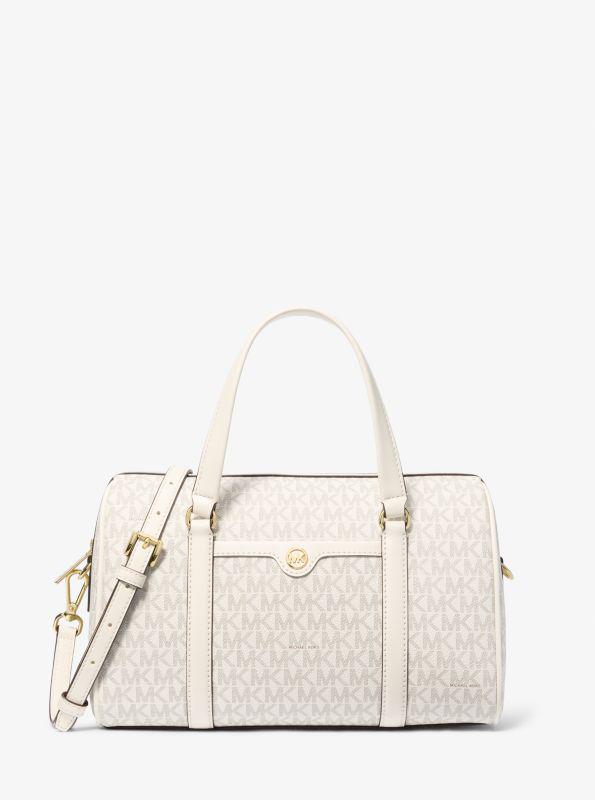 Michael Kors Jet Set Travel Medium Signature Logo Duffel Crossbody Bag