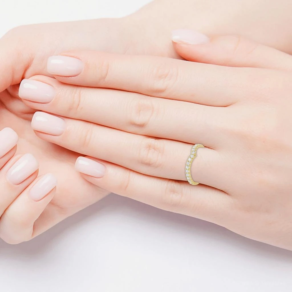 Pompeii3 1/3Ct Round Cut Accent Wedding Ring Anniversary 14k Gold Lab Grown 3