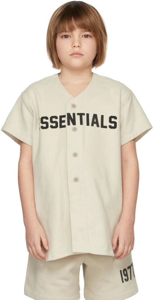 Essentials Kids Beige Cotton Baseball T-Shirt 2