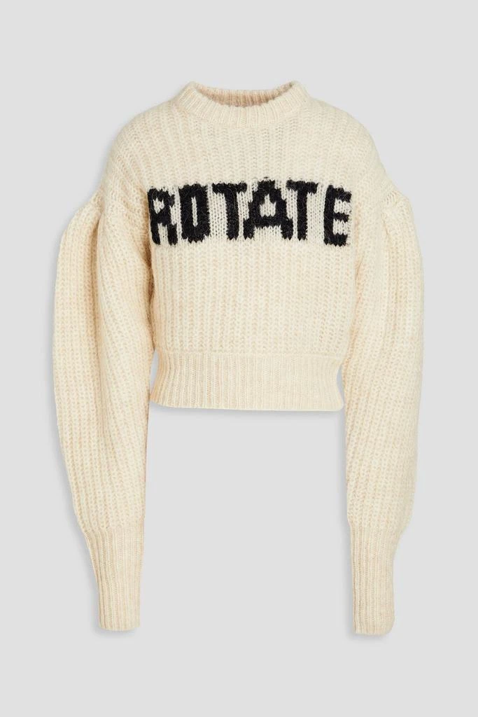 ROTATE Birger Christensen Adley ribbed intarsia wool-blend sweater 1