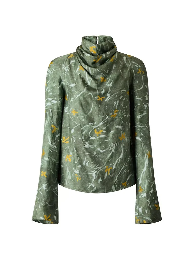Altuzarra Cara Cowlneck Bird Print Top 1