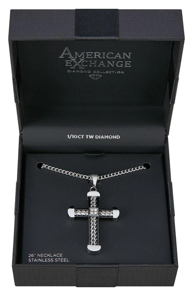 AMERICAN EXCHANGE Men's Stainless Steel Cross Pendant Necklace 3