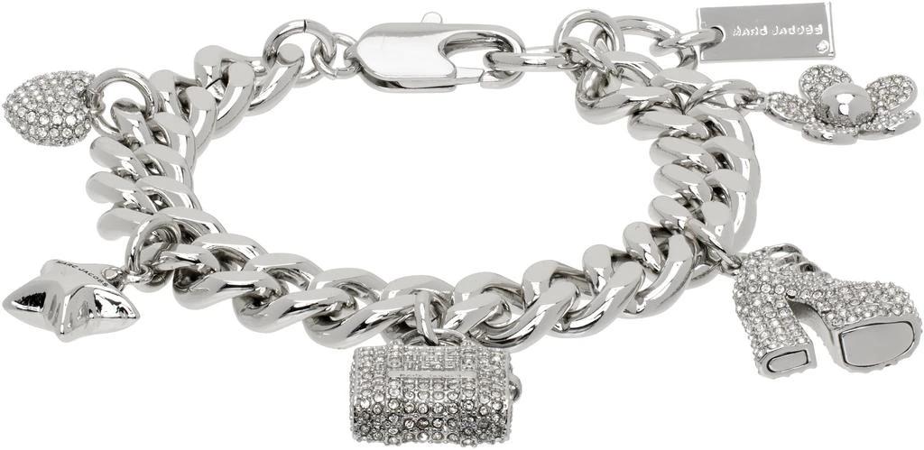 Marc Jacobs Silver 
The Pave Mini Icon Charm
 Bracelet