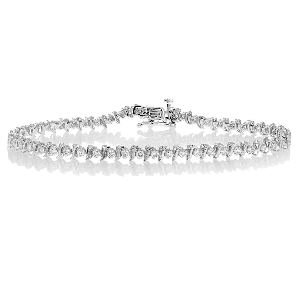 Vir Jewels 1.50 cttw SI2-I1 IGI Certified Diamond Bracelet 14K White Gold S-Link 7 Inch