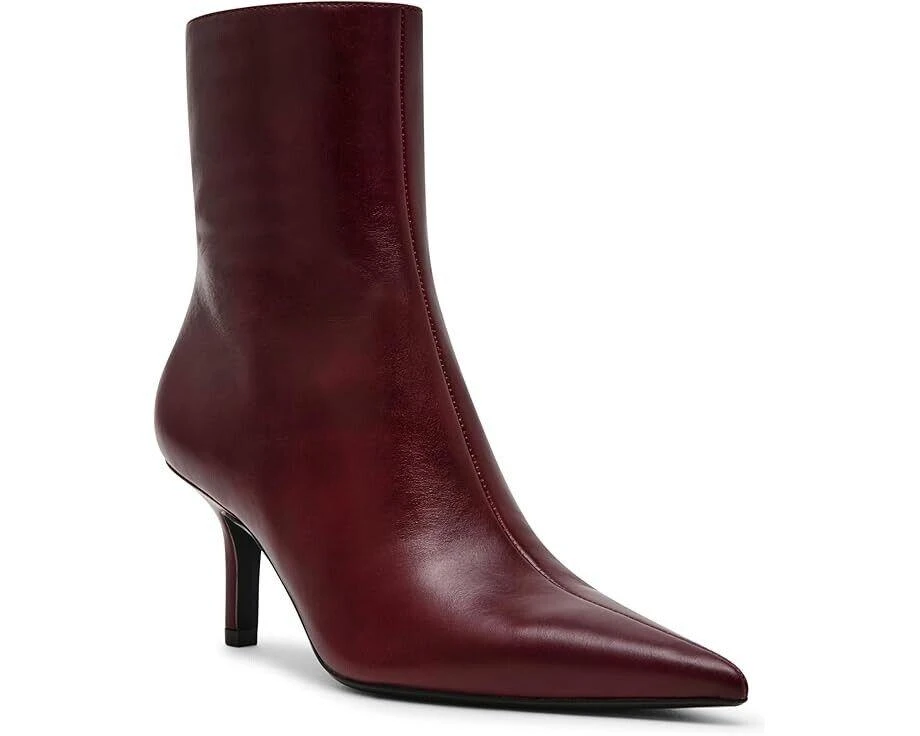 Steve Madden Alston Booties Women's US 7.5 Burgundy Leather Pointed Toe ZPO2764 1