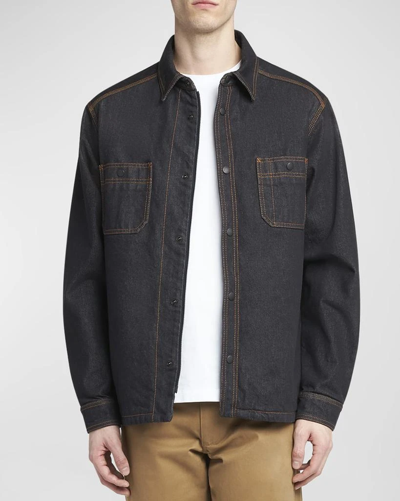 Moncler Men's Contrast Stitch Denim Shirt 4