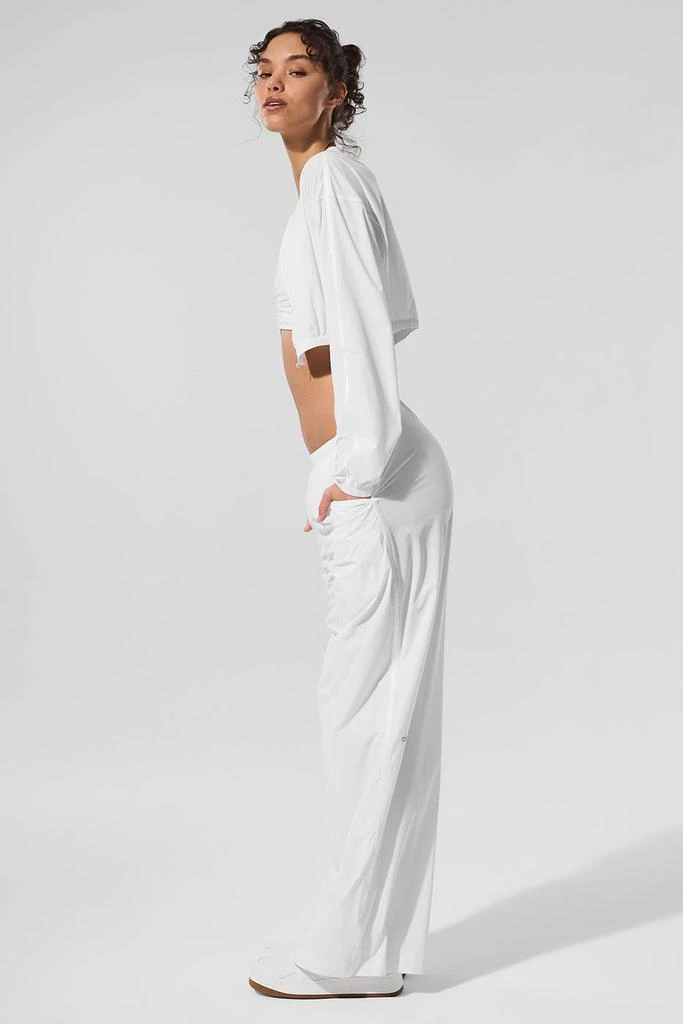 Alo Cropped Breezy Full-Zip Cover Up - White 3