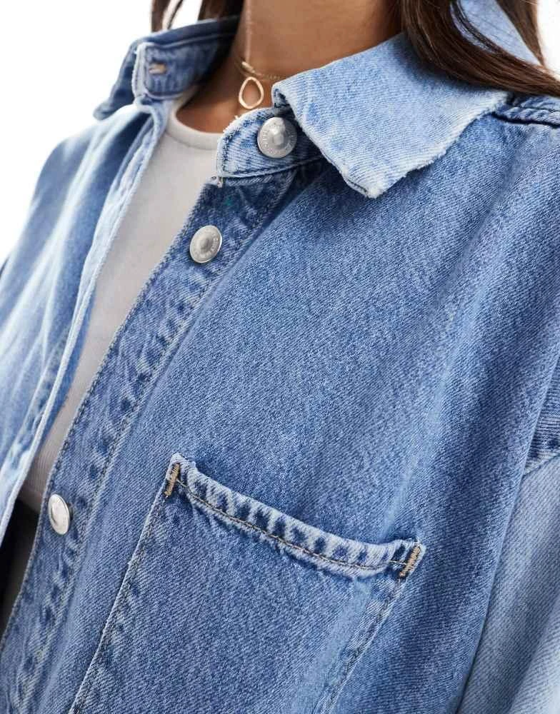 ONLY ONLY overiszed reworked denim shirt in light blue 3