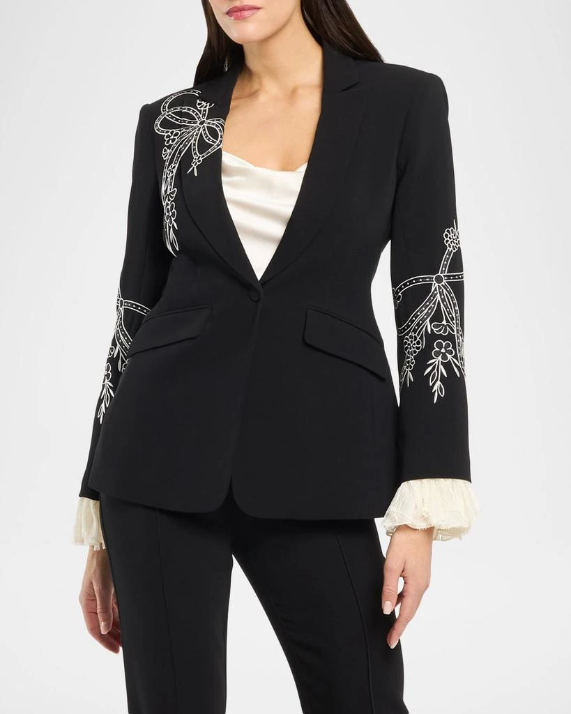 Cinq a Sept Cheyenne Embroidered Cascading Ribbon Blazer 3
