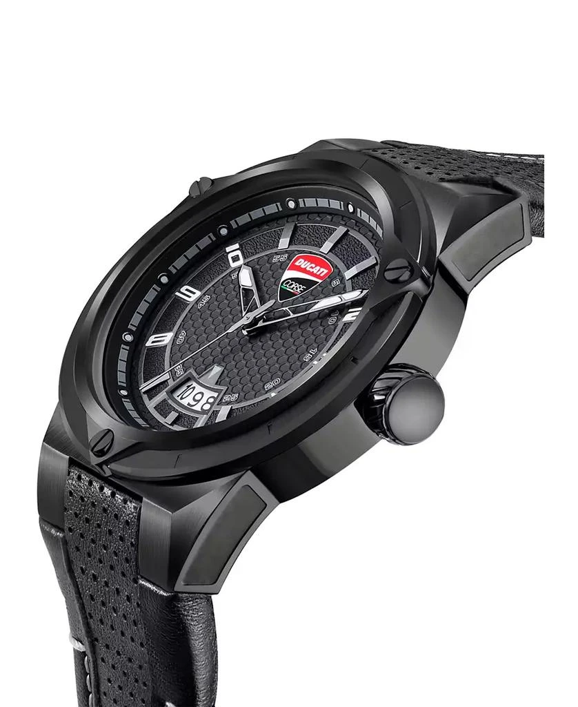 Ducati Corse Men's Quartz Black Genuine Leather Watch 45mm 2