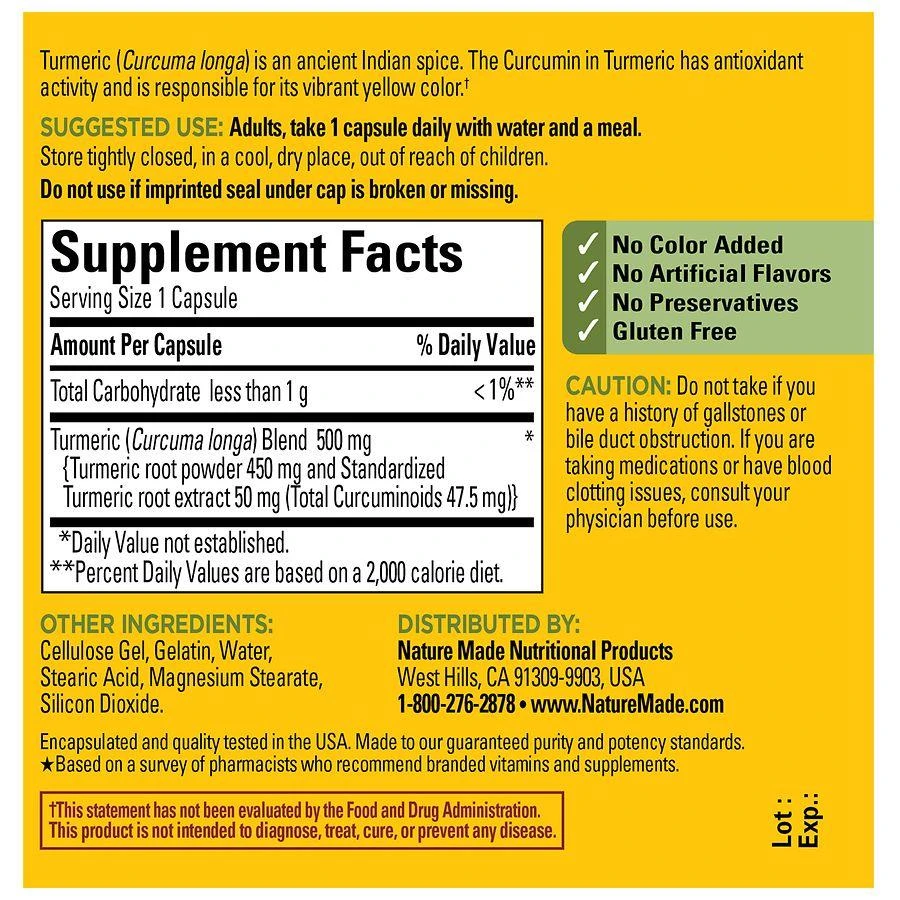 Nature Made Turmeric Curcumin 500 mg Capsules 4