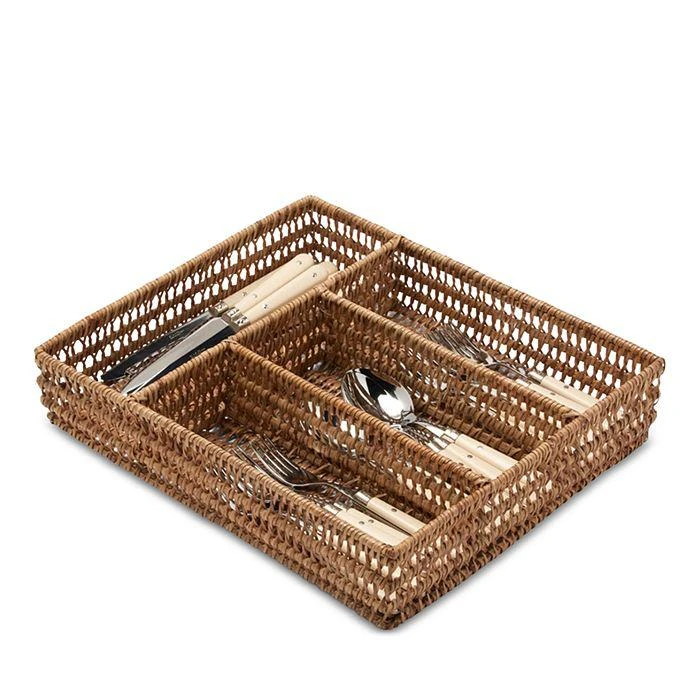 Blue Pheasant Carly Rattan Flatware Holder