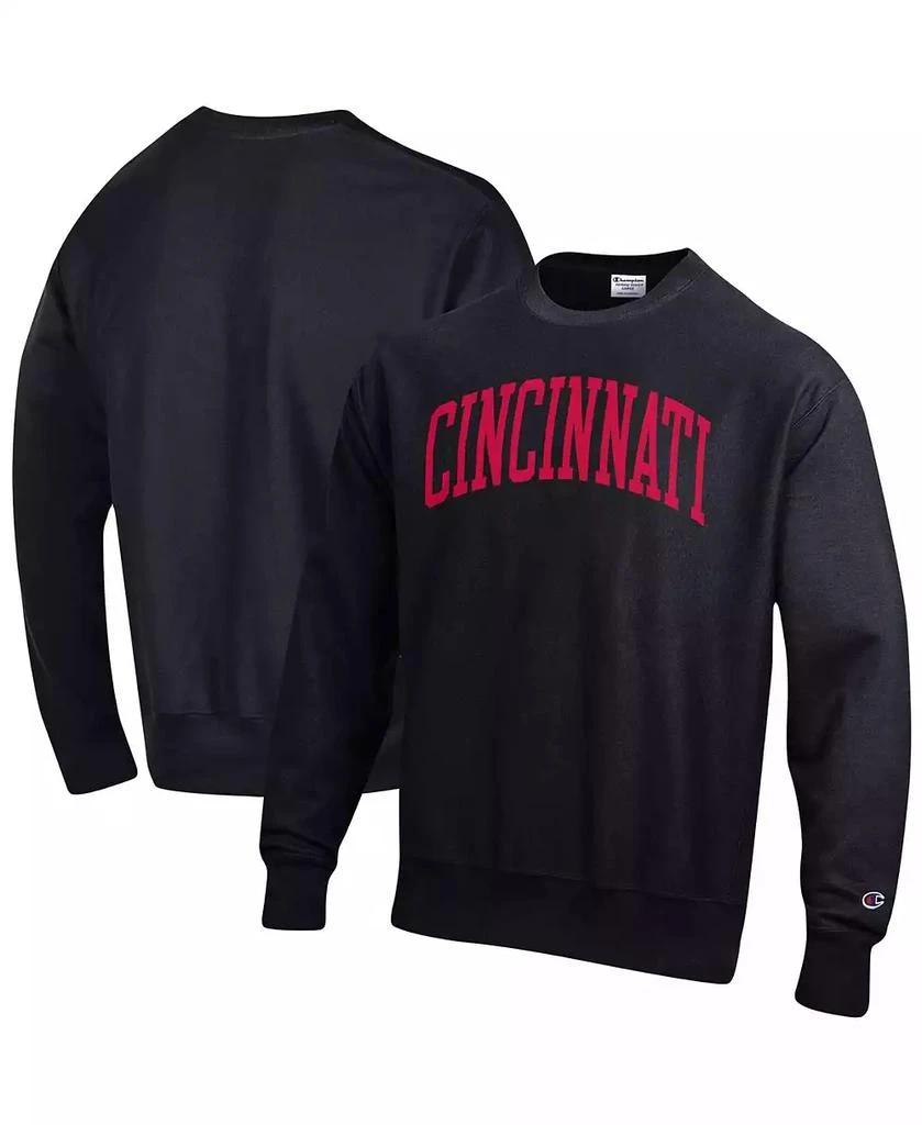 Champion Men's Black Cincinnati Bearcats Arch Reverse Weave Pullover Sweatshirt 1