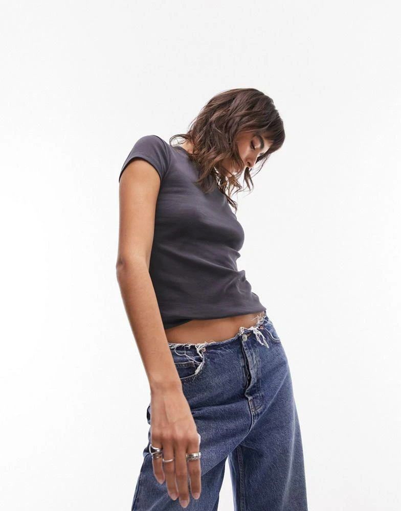 Topshop Topshop everyday tee in slate 1