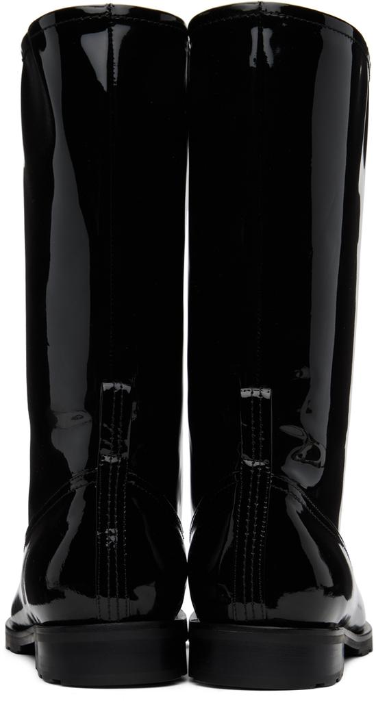 We11done Black Enamel Combat Boots
