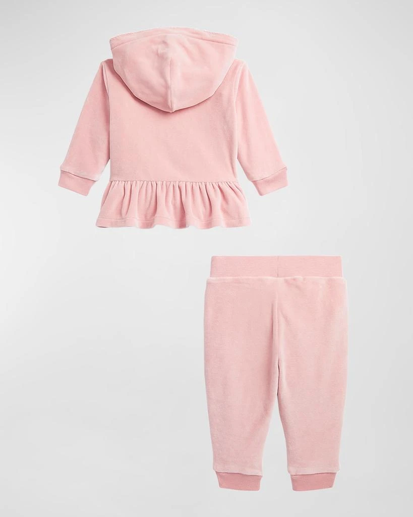 Ralph Lauren Girl's Brushed Velour Hoodie and Pants Set, Size 6M-24M 2