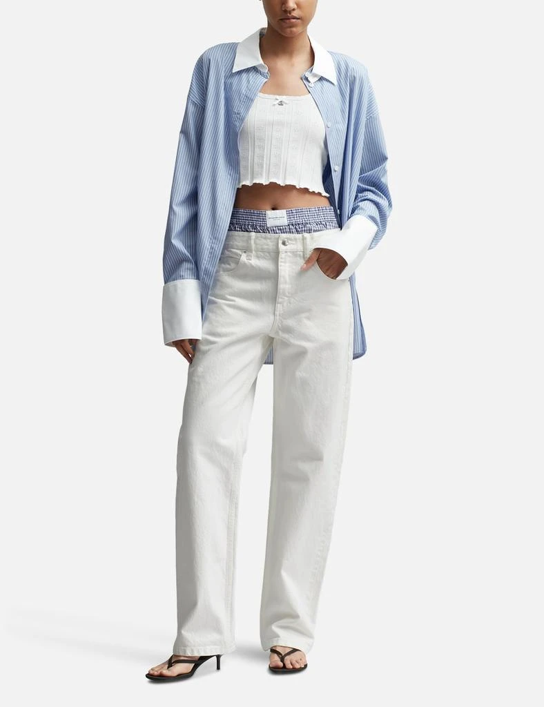 T By Alexander Wang Layered boxer skater jean in denim 4