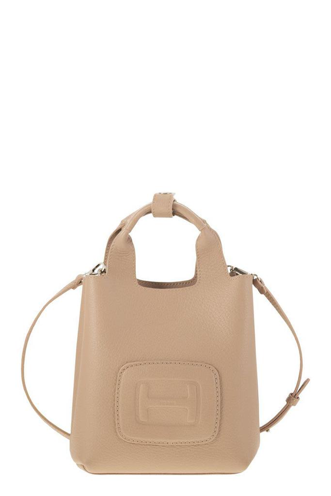 トートバッグ HOGAN H-BAG MINI SHOPPING H EMBOSSED BEIGE ROSATO hogan Hogan H-Bag Mini Shopping H Embossed Beige Rosato