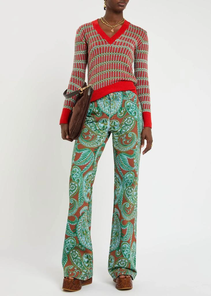 ETRO Printed flared-leg jeans 4