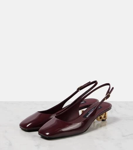 Dolce 
Gabbana DG 40 patent leather slingback pumps 4