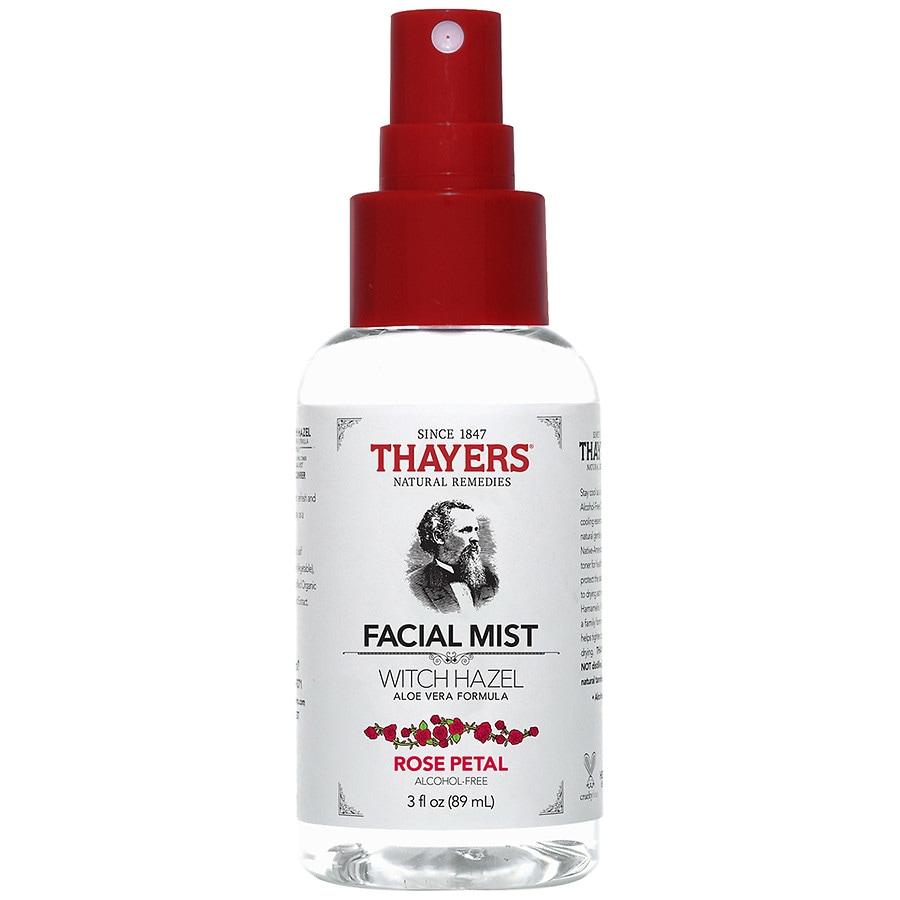 Thayers Trial Size Witch Hazel Facial Mist with Aloe Vera Toner Rose Petal, Rose Petal