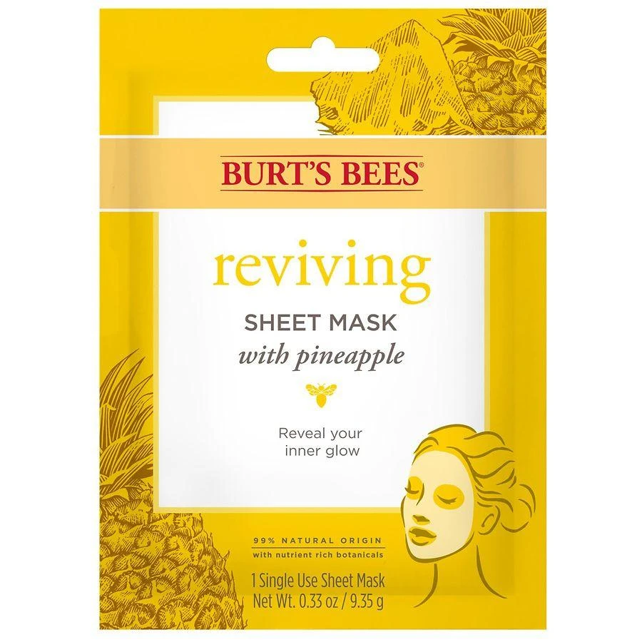 Burt's Bees 99% Natural Origin Reviving Sheet Mask with Pineapple 1