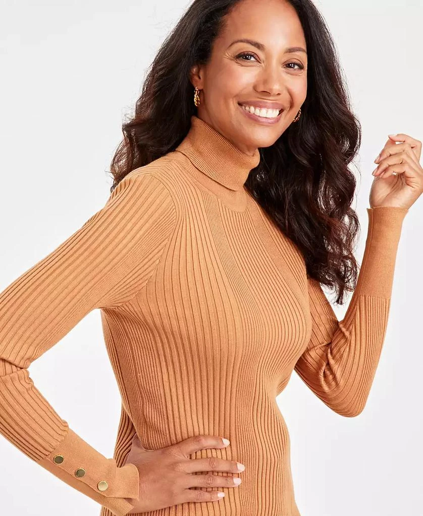 JM Collection Petite Ribbed Turtleneck Sweater, Created for Macy's 3