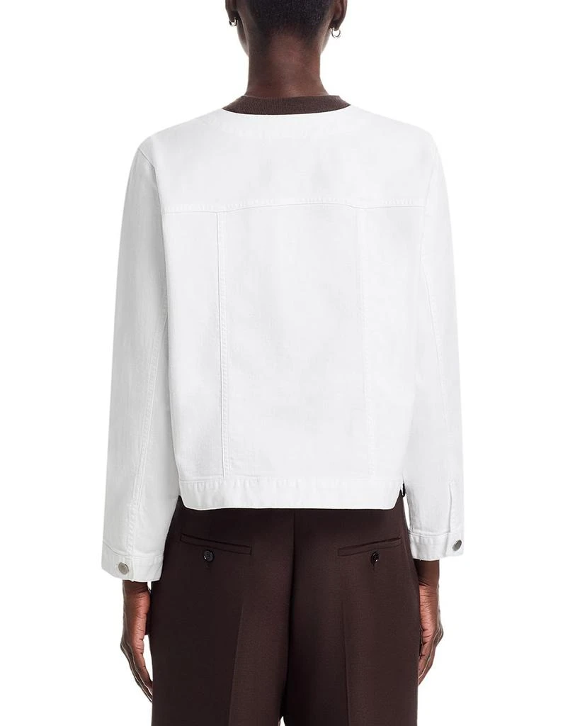 Eileen Fisher Cotton Blend Denim Round Neck Jacket 4