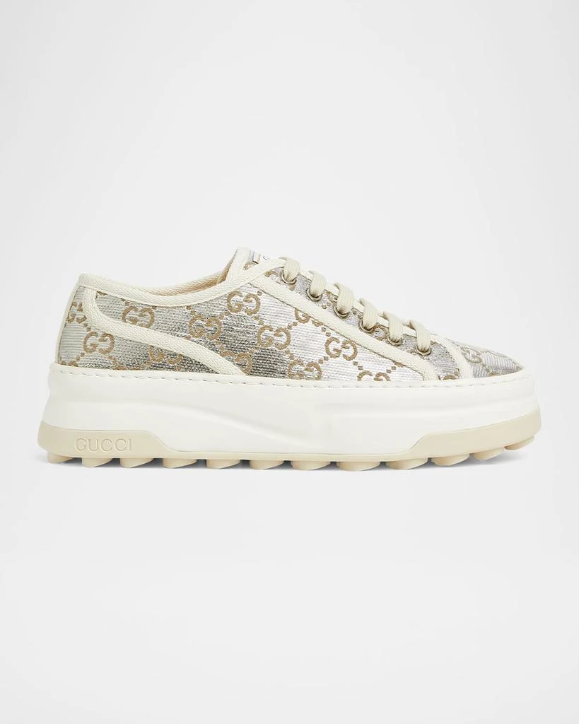 Gucci Tennis Treck GG Metallic Flatform Sneakers 1