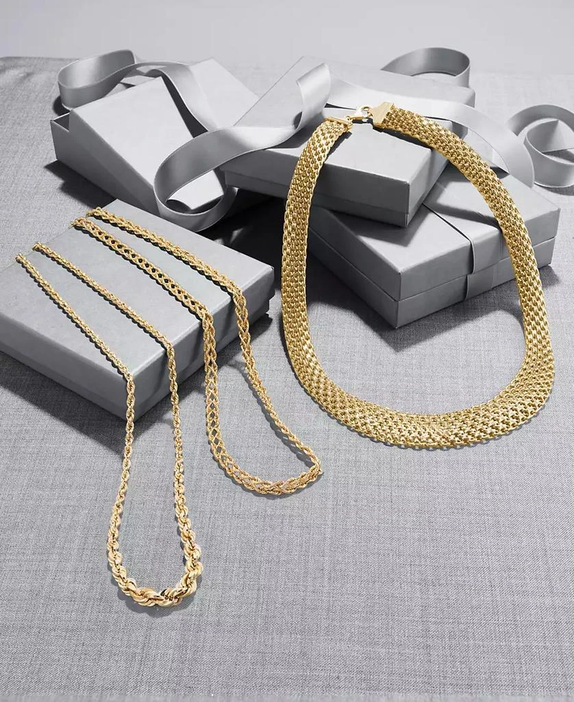 Italian Gold Wide Mesh Graduated 18" Statement Necklace in 14k Yellow Gold (Also in 14k White Gold) 3