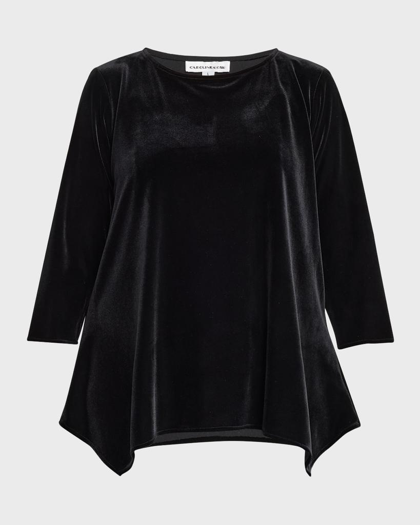 Caroline Rose Plus Size Handkerchief Stretch Velvet Top